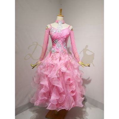スタンダード（モダン）ドレス：ピンク系（桃色） 社交ダンスドレス 