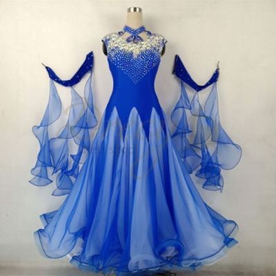 スタンダード（モダン）ドレス：ブルー系（青色） 社交ダンスドレス