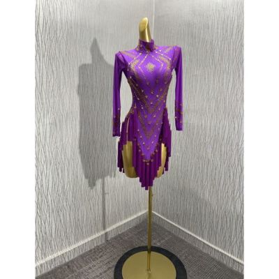 ラテンドレス：パープル系（紫色） 社交ダンスドレス・社交ダンス衣装 