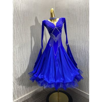 スタンダード（モダン）ドレス：ブルー系（青色） 社交ダンスドレス 