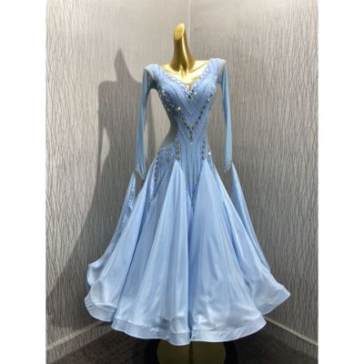 スタンダード（モダン）ドレス：ブルー系（青色） 社交ダンスドレス 